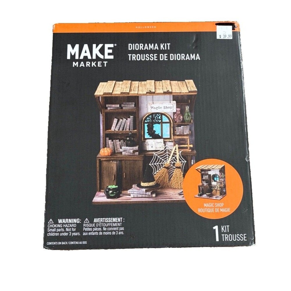 Make Market Diorama Kit Magic shop Puzzle 3D Halloween Spooky Books NEW $40